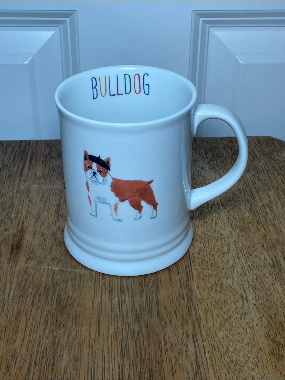 Fringe Studio Bulldog Coffee Mug French Bulldog Beret Dog Lover Ceramic Cup